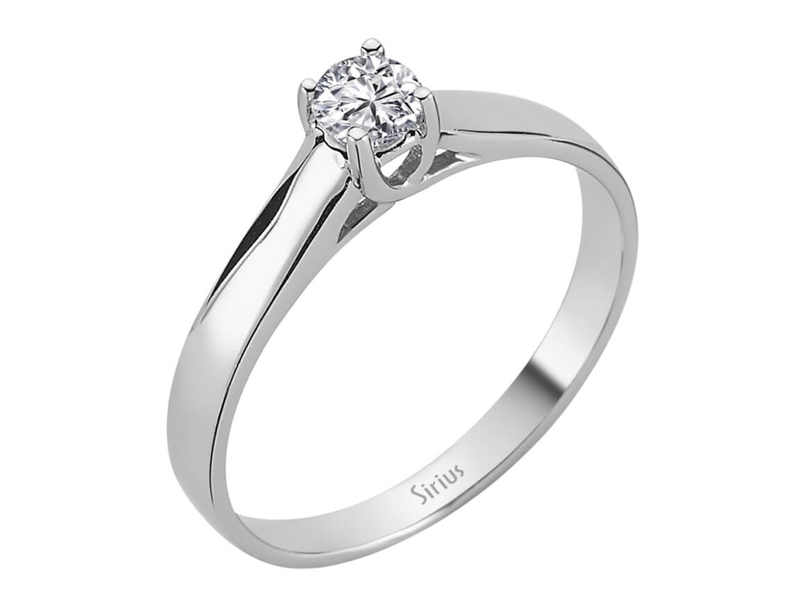 0,23 Carat Diamant Solitär Ring in 585er 14K Weißgold - handgefertigter Diamantschmuck aus Feingold | Sirius Diamant