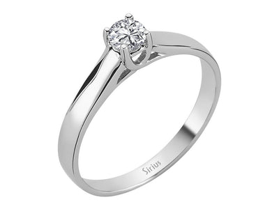 0.23 carat diamond solitaire ring in 14K white gold