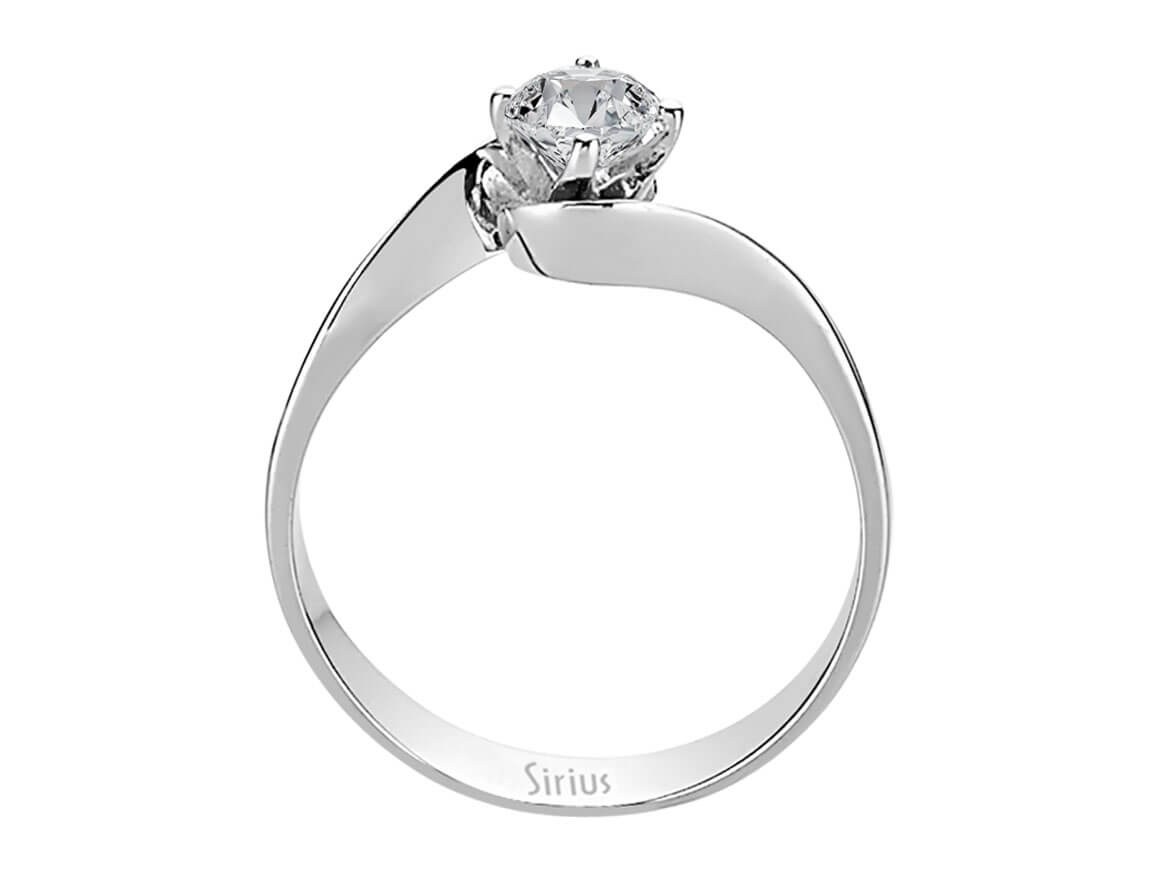 0,45 Karat Diamant Solitär Ring in 585 er 14 Karat Weißgold - handgefertigter Diamantschmuck aus Feingold | Sirius Diamant
