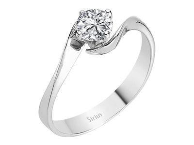 0.45 carat diamond solitaire ring in 585 14 carat white gold