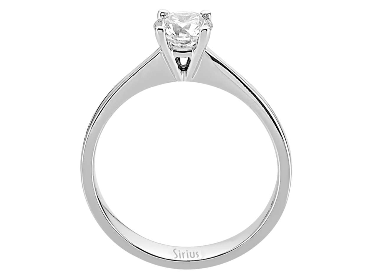 0.71 carat diamond solitaire ring in 14 K white gold