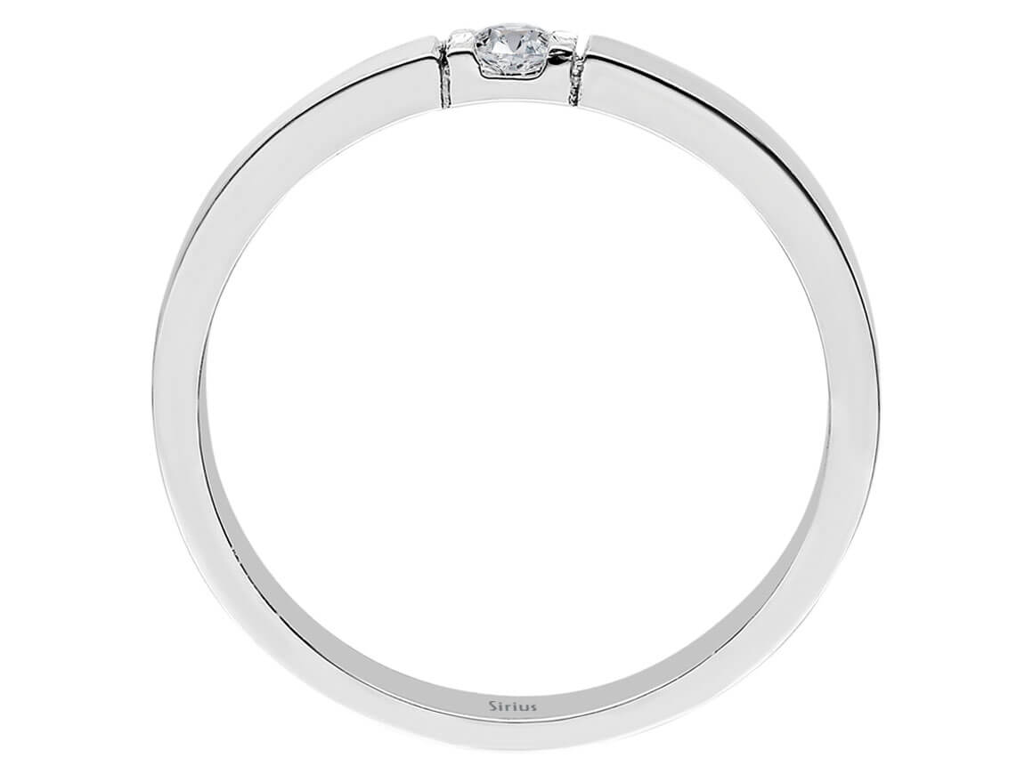 Bague solitaire en or blanc 14 carats avec diamant de 0,08 carat