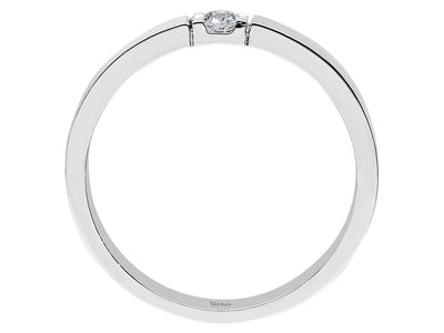 Bague solitaire en or blanc 14 carats avec diamant de 0,08 carat