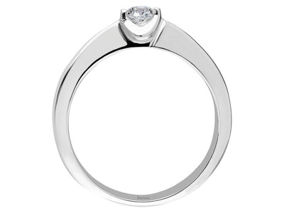 0.13 carat diamond solitaire ring in 14 carat white gold