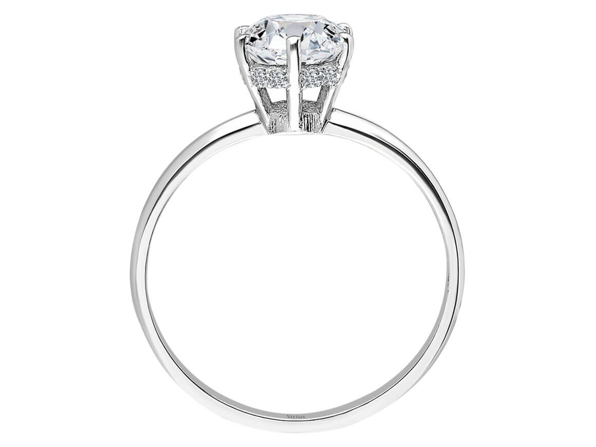 0,97 Gesamtkarat Diamant Solitärring in 14 Karat Weißgold - handgefertigter Diamantschmuck aus Feingold | Sirius Diamant