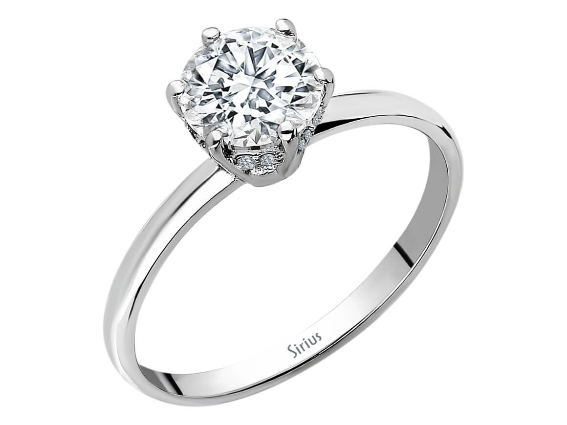 0,97 Gesamtkarat Diamant Solitärring in 14 Karat Weißgold - handgefertigter Diamantschmuck aus Feingold | Sirius Diamant