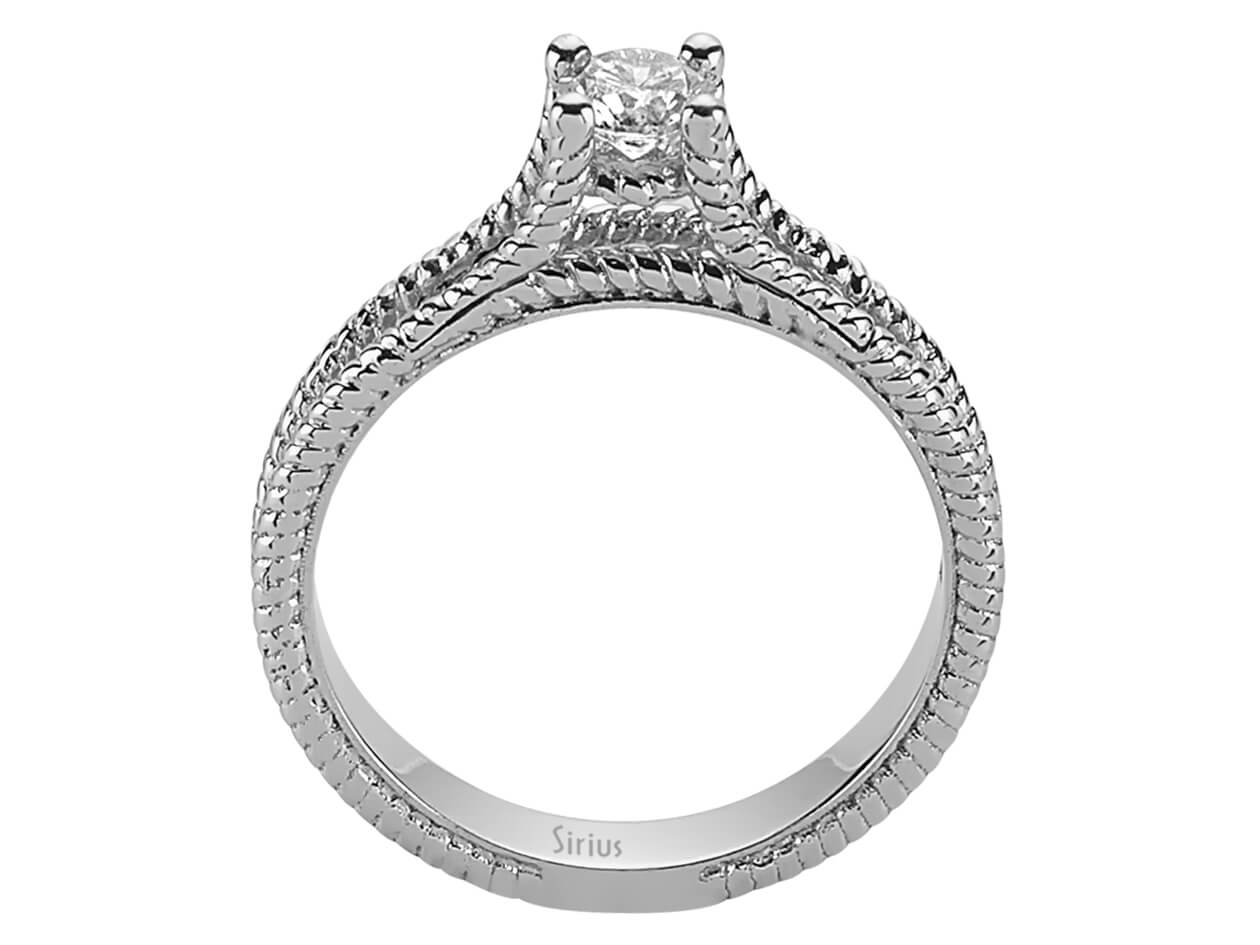 0.35 carat diamond solitaire ring in 14 K white gold