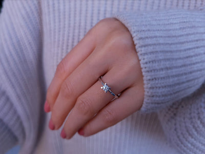 Bague solitaire en diamant de 0,19 carat