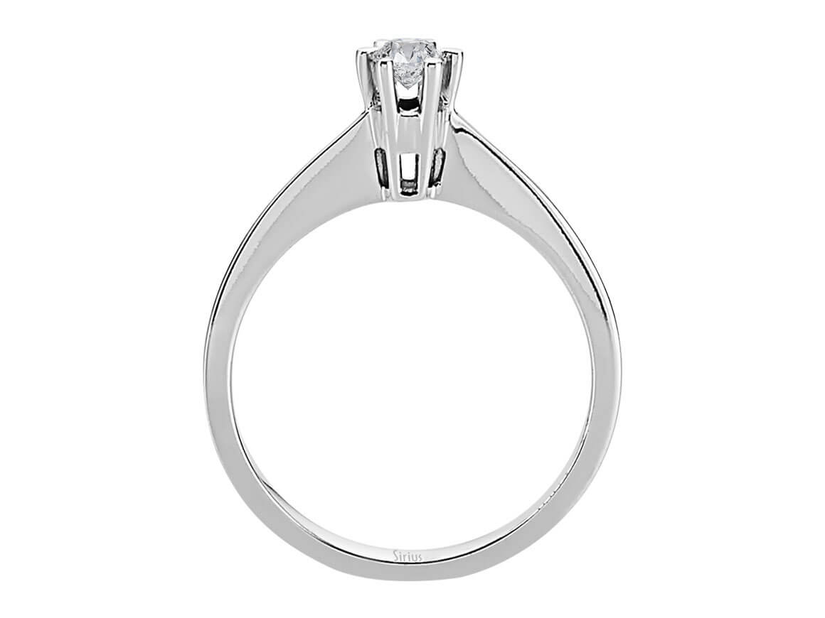 0,15 Karat Diamant Solitaire Ring in 14K Weißgold - handgefertigter Diamantschmuck aus Feingold | Sirius Diamant