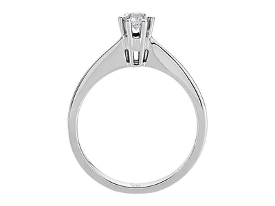 Bague solitaire en or blanc 14 carats avec diamant de 0,15 carat