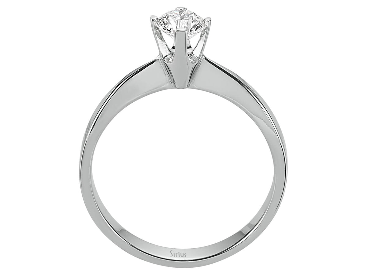 0,43 Carat Diamant Solitaire Ring in 585er 14 Karat Weissgold - handgefertigter Diamantschmuck aus Feingold | Sirius Diamant