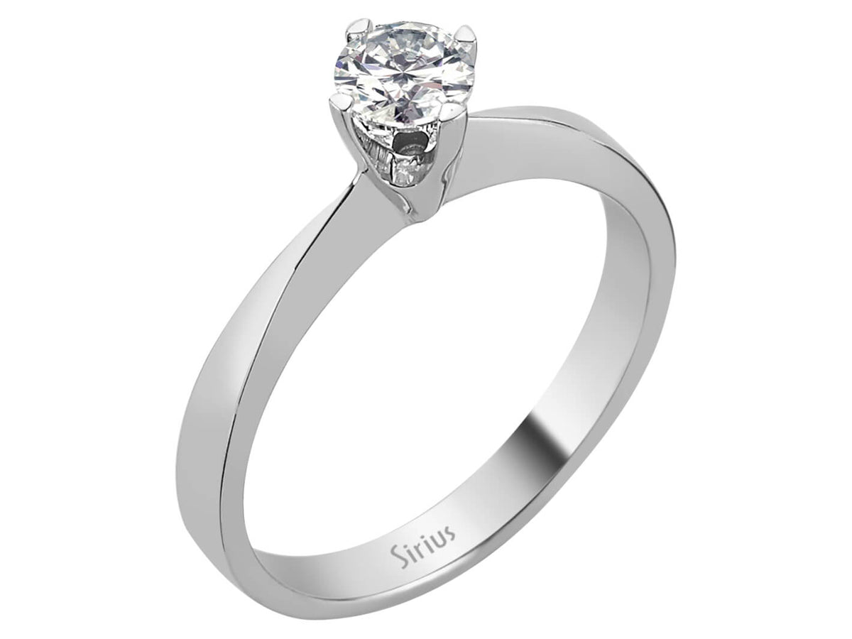 0,43 Carat Diamant Solitaire Ring in 585er 14 Karat Weissgold - handgefertigter Diamantschmuck aus Feingold | Sirius Diamant