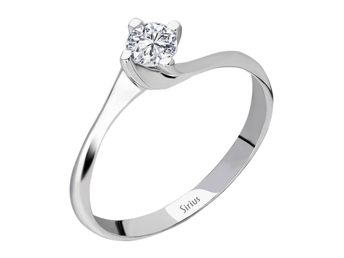 0,26 Carat Diamant Solitär Ring Ring in 585er 14K Weißgold - handgefertigter Diamantschmuck aus Feingold | Sirius Diamant