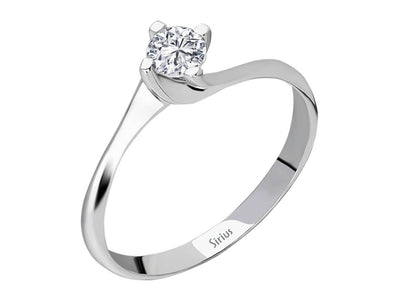 0.26 carat diamond solitaire ring in 14K white gold