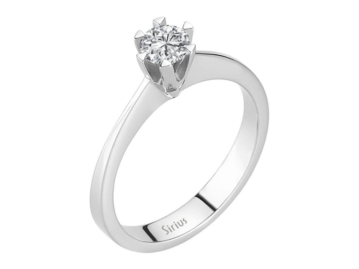 G Farbe 0,38 Carat Solitaire Diamant Ring in 585er 14 Karat Weißgold - handgefertigter Diamantschmuck aus Feingold | Sirius Diamant