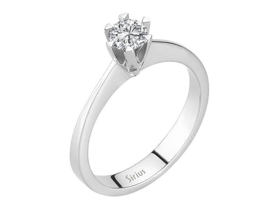 G color 0.38 carat solitaire diamond ring in 585 14 carat white gold