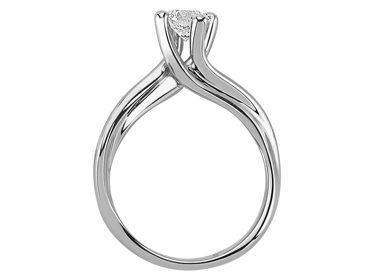 0.52 carat diamond solitaire ring in 585 14 carat white gold