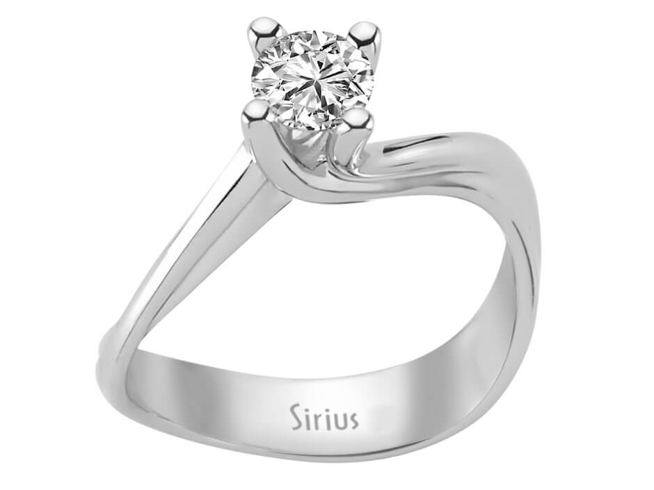 0,52 Carat Diamant Solitaire Ring in 585er 14 Karat Weissgold - handgefertigter Diamantschmuck aus Feingold | Sirius Diamant