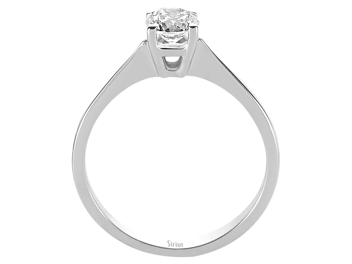 0,62 Carat Diamant Solitaire Ring in 585er 14 Karat Weissgold - handgefertigter Diamantschmuck aus Feingold | Sirius Diamant