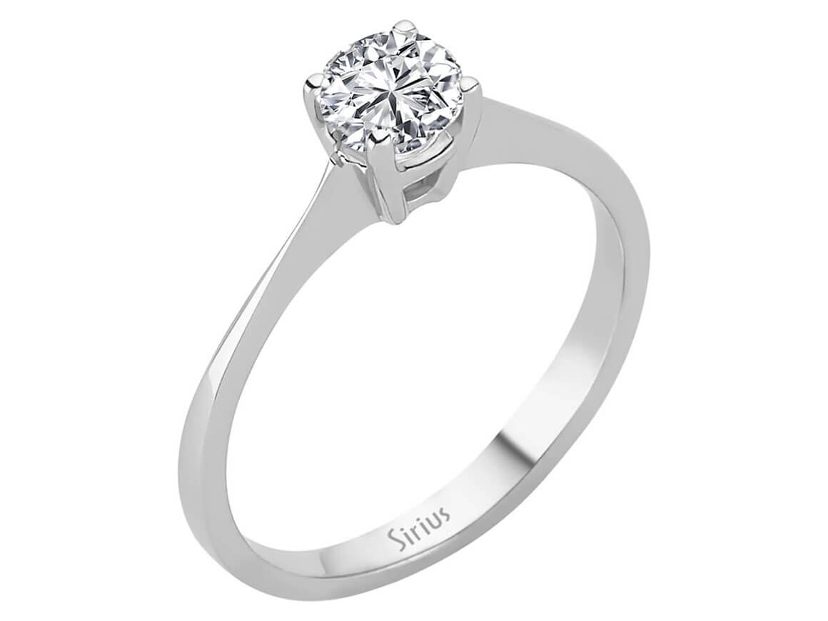 0,62 Carat Diamant Solitaire Ring in 585er 14 Karat Weissgold - handgefertigter Diamantschmuck aus Feingold | Sirius Diamant