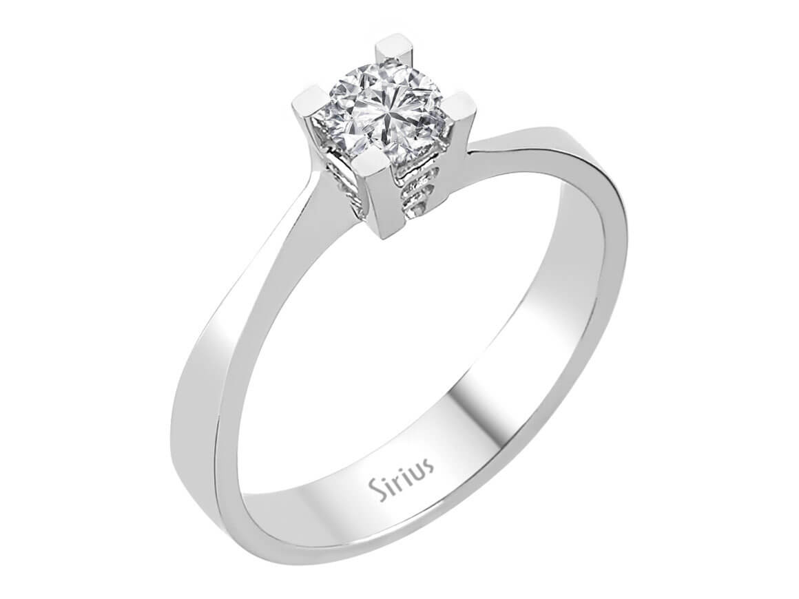 0,41 Carat Diamant Solitaire Ring in 585er 14 Karat Weißgold - handgefertigter Diamantschmuck aus Feingold | Sirius Diamant