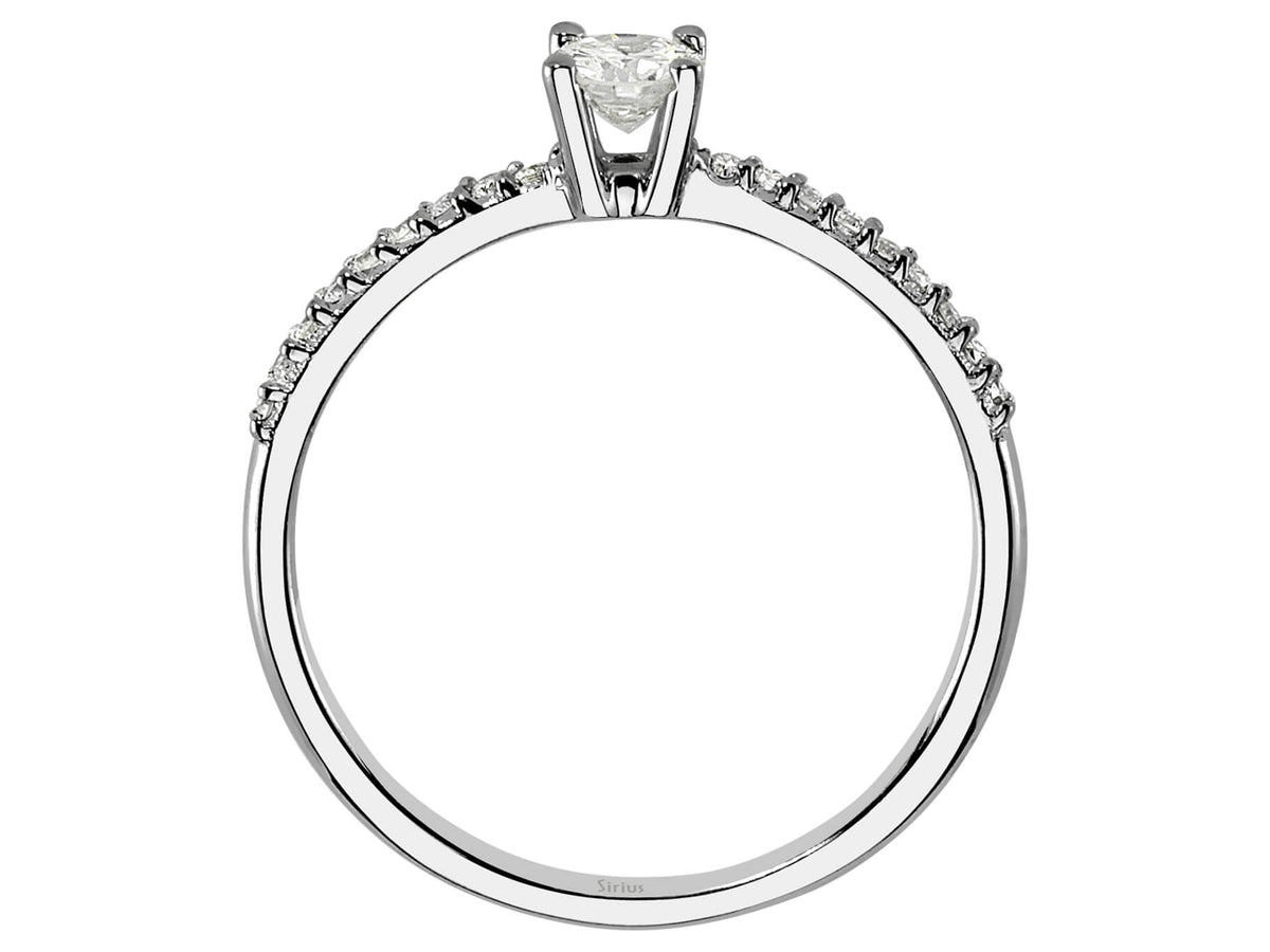 0,23 Gesamtkarat Diamant Solitärring in 14 K Weißgold - handgefertigter Diamantschmuck aus Feingold | Sirius Diamant