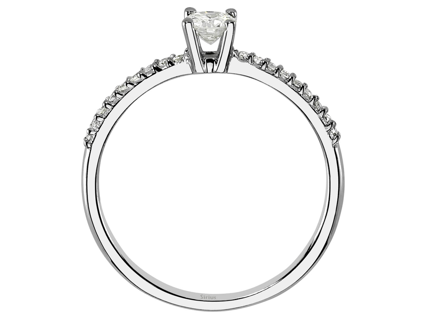 0.23 total carat diamond solitaire ring in 14 K white gold