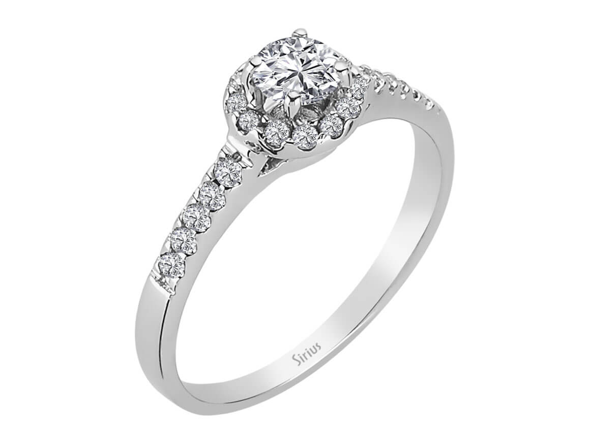 0.51 total carat diamond solitaire ring in 14K white gold