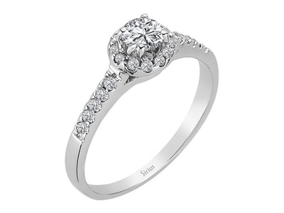 0.51 total carat diamond solitaire ring in 14K white gold