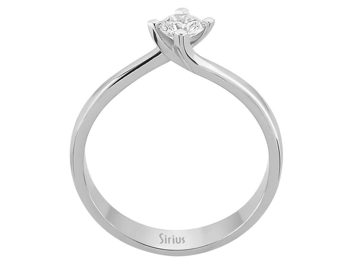 0,31 Carat Diamant Solitaire Ring in 585er 14 Karat Weißgold - handgefertigter Diamantschmuck aus Feingold | Sirius Diamant