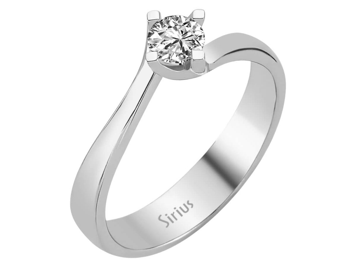 0,31 Carat Diamant Solitaire Ring in 585er 14 Karat Weißgold - handgefertigter Diamantschmuck aus Feingold | Sirius Diamant