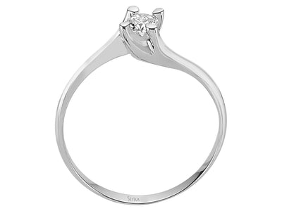 Bague solitaire en or blanc 14 carats avec diamant de 0,19 carat