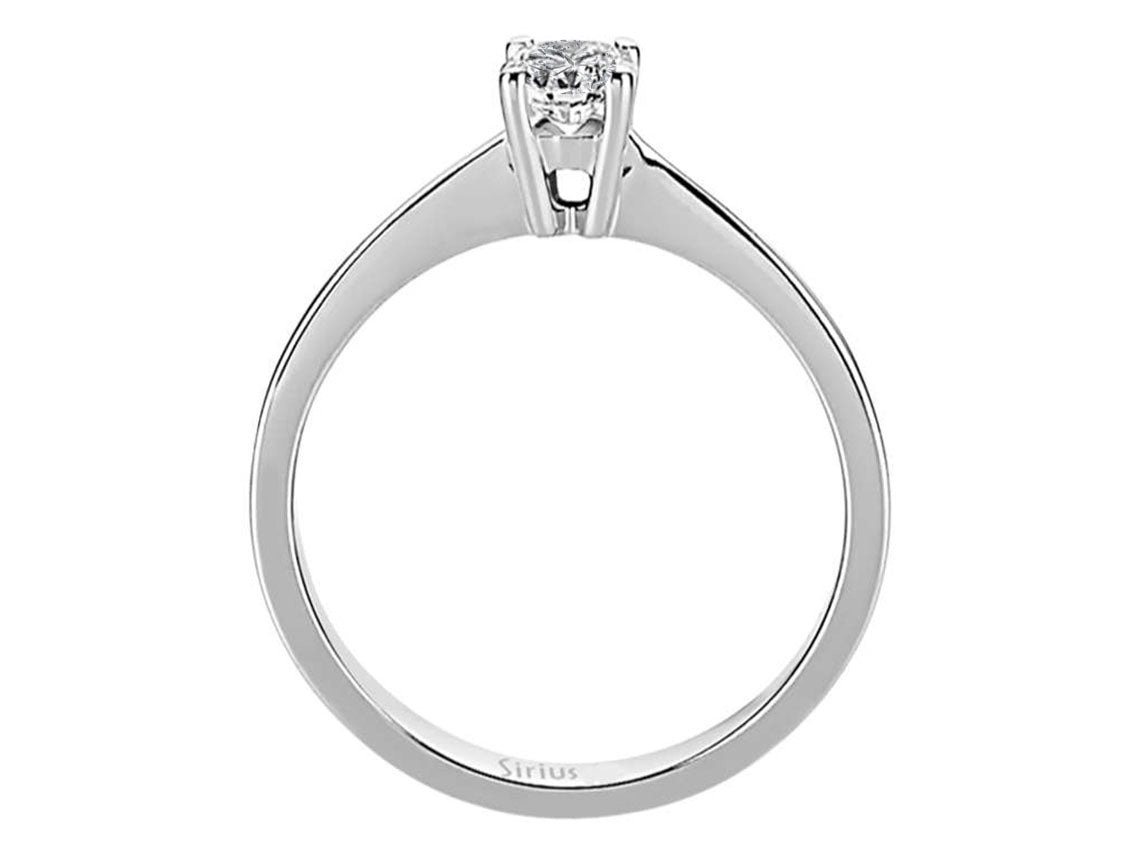 0,30 Karat Diamant Solitaire Ring in 14K Weissgold - handgefertigter Diamantschmuck aus Feingold | Sirius Diamant