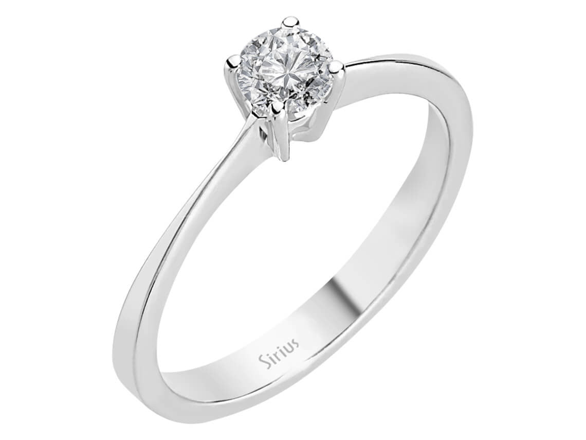 0,30 Karat Diamant Solitaire Ring in 14K Weissgold - handgefertigter Diamantschmuck aus Feingold | Sirius Diamant