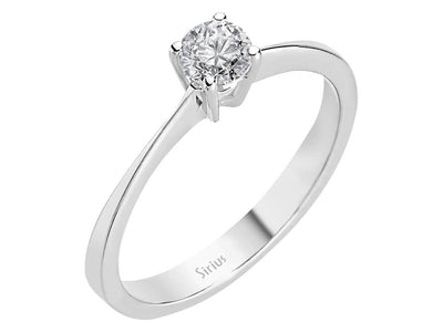 0.30 carat diamond solitaire ring in 14K white gold