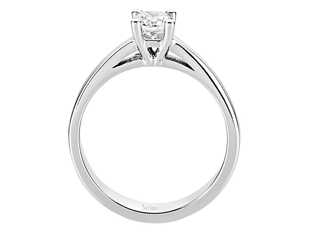 0,47 Karat Diamant Solitaire Ring in 585er 14K Weißgold - handgefertigter Diamantschmuck aus Feingold | Sirius Diamant