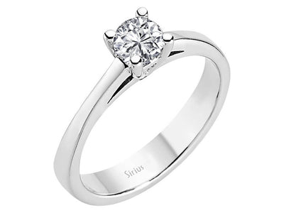 0.47 carat diamond solitaire ring in 14K white gold