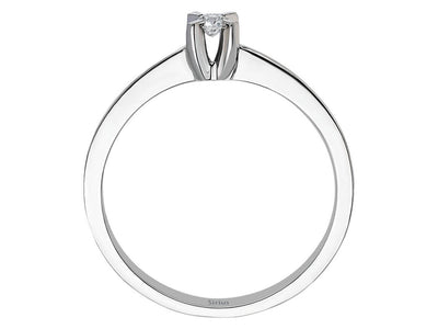 0.07 carat solitaire diamond ring in 333 8K white gold