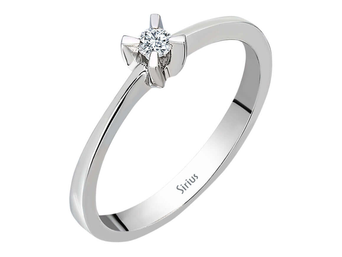 0.07 carat solitaire diamond ring in 333 8K white gold