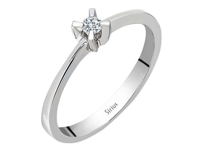 0.07 carat solitaire diamond ring in 333 8K white gold