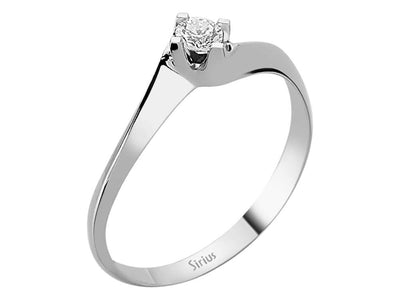 Bague solitaire en or blanc 333 8 carats avec diamant de 0,13 carat