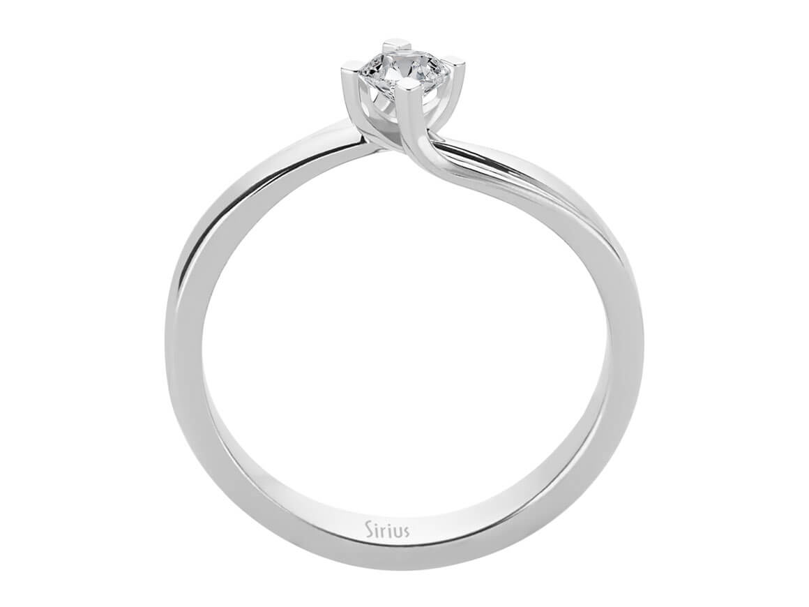 Bague solitaire en or blanc 14 carats avec diamant de 0,18 carat