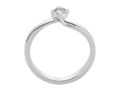 Bague solitaire en or blanc 14 carats avec diamant de 0,18 carat