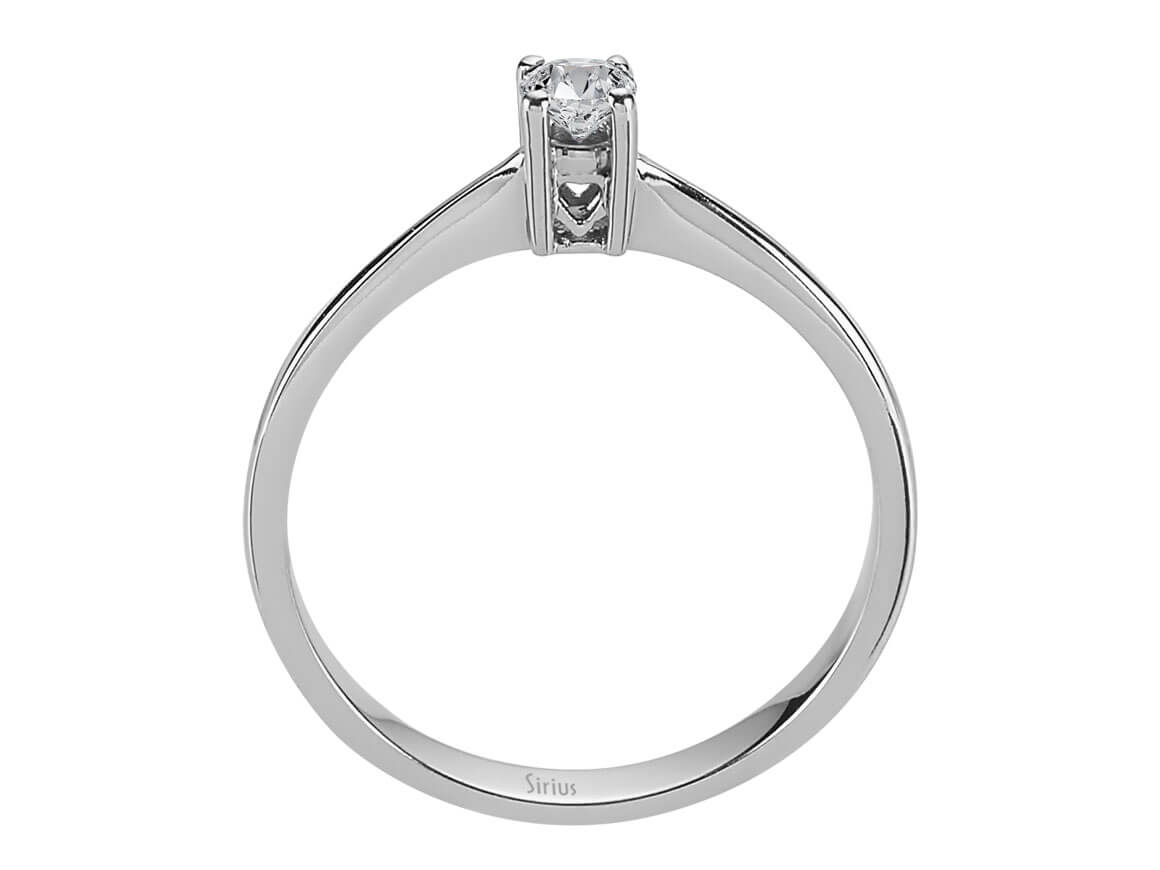 Bague solitaire en or blanc 14 carats avec diamant de 0,15 carat