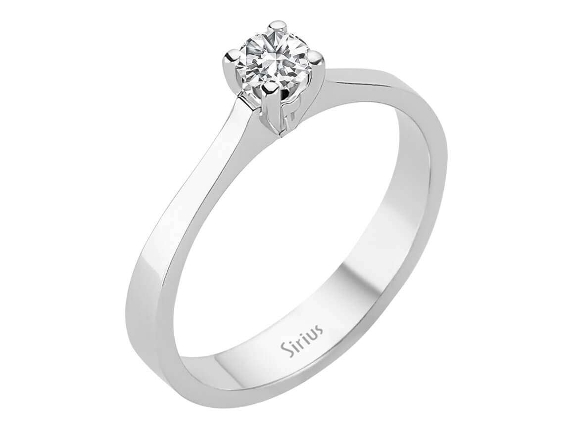 0,23 Karat Diamant Solitaire Ring in 585er 14K Weißgold - handgefertigter Diamantschmuck aus Feingold | Sirius Diamant