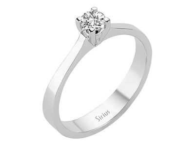0.23 carat diamond solitaire ring in 14K white gold