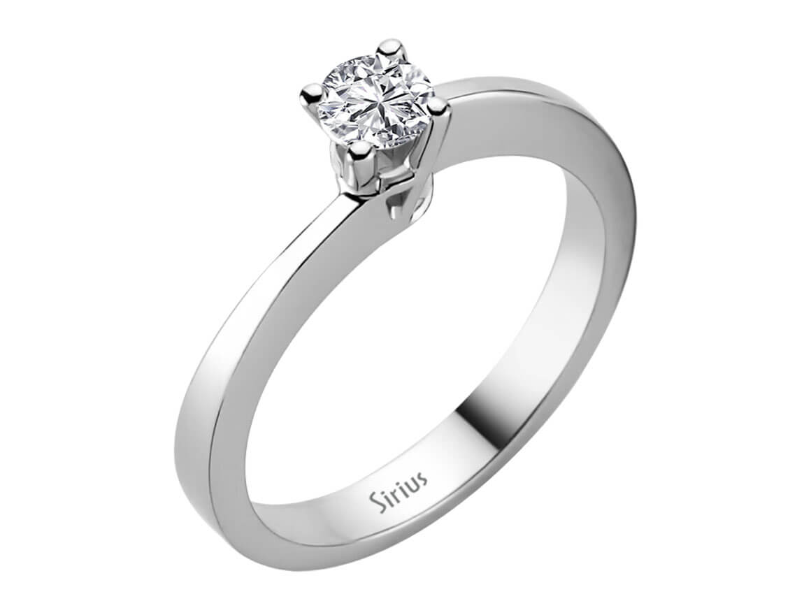 0,30 Karat Diamant Solitaire Ring in 585er 14 Karat Weißgold - handgefertigter Diamantschmuck aus Feingold | Sirius Diamant