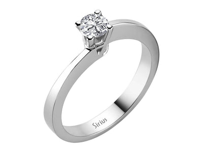 0.30 carat diamond solitaire ring in 14 carat white gold