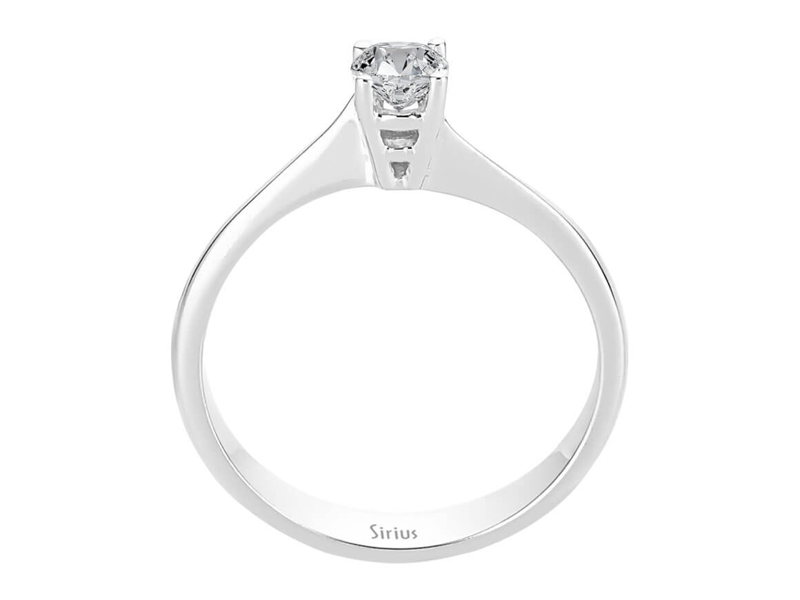 0,30 Karat Diamant Solitaire Ring in 585er 14K Weissgold - handgefertigter Diamantschmuck aus Feingold | Sirius Diamant