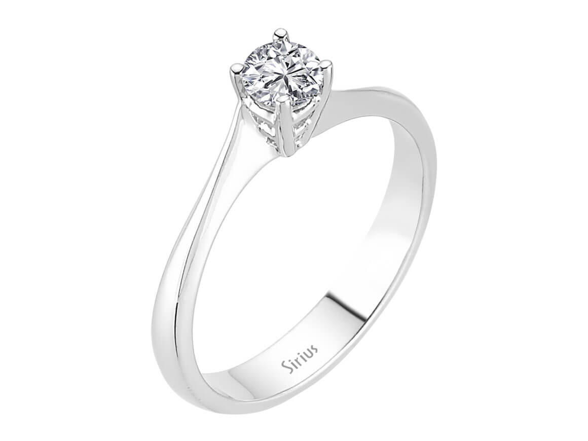 0,30 Karat Diamant Solitaire Ring in 585er 14K Weissgold - handgefertigter Diamantschmuck aus Feingold | Sirius Diamant